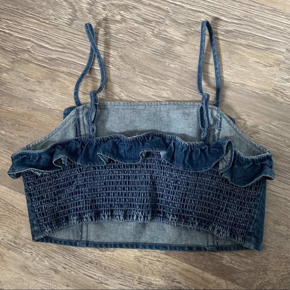 American Eagle Denim Crop Top - Picture 2 of 3